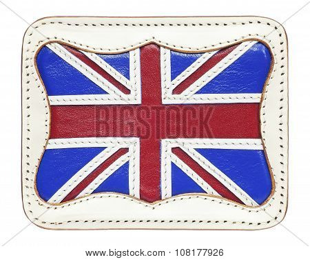 United Kingdom textured flag in leather tag