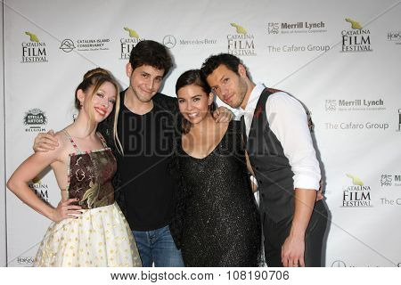 LOS ANGELES - SEP 25:  Megan Lee Joy, David Blue, Jessica Sherif, Dove Meir at the Catalina Film Festival Friday Evening Gala at the Avalon Theater on September 25, 2015 in Avalon, CA