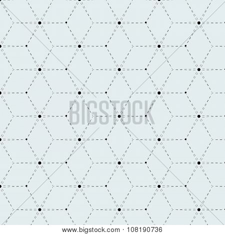 Rhombus A Dash Monochrome Seamless Pattern