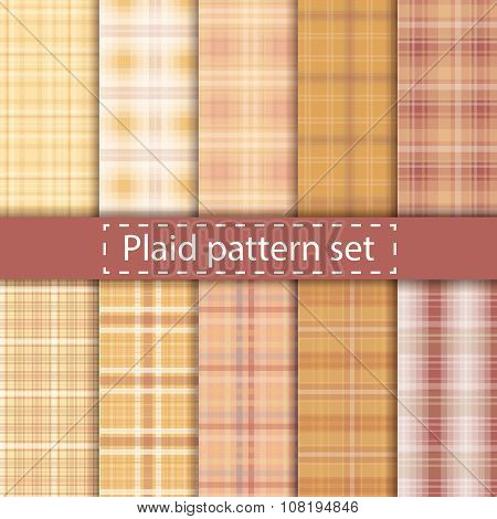 Plaid Pattern Set Seamless Background