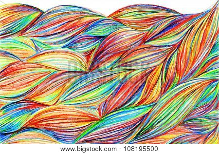 Rainbow colorful braids waves pattern background