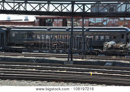 Trains at the Steamtown National Historic Site in Scranton, PA