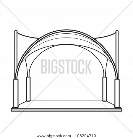 Outline Folding Tent Marquee Pavilion Illustration.