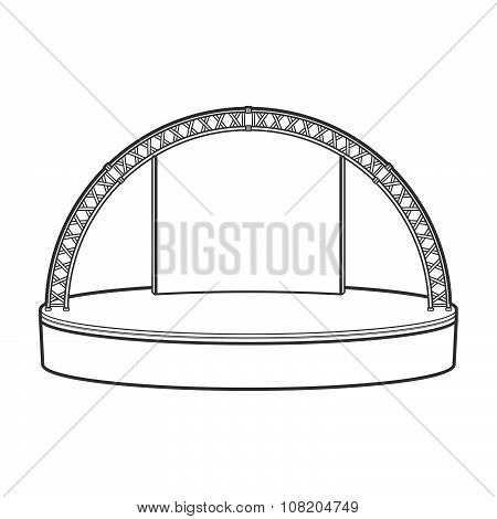 Outline Dais Round Stage Metal Truss Illustration.