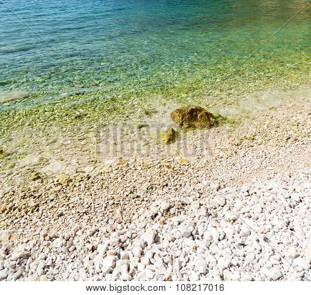 Asia In Thurkey Antalya Lycia Way Water Rocks And Sky Near The Nature