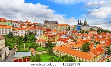 Church Saint Vitus, Ventseslaus And Adalbert And Area Lesser Town Of Prague. Czech Republic.
