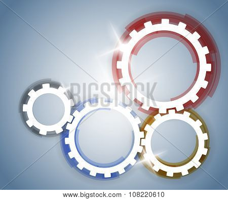 Business Concept Brush Effect It Draw Gear Glow Background
