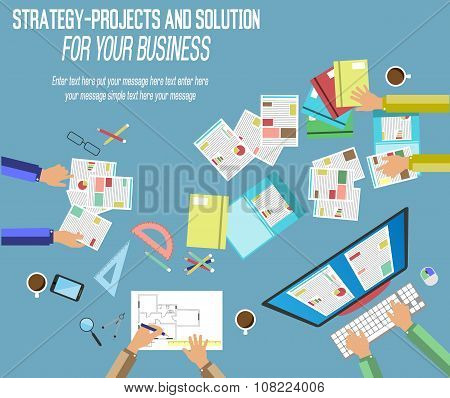 Creative Team Working Flat