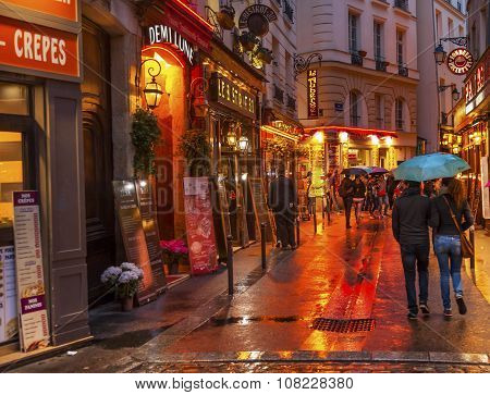 Colorful Restaurants Latin Quarter Paris France