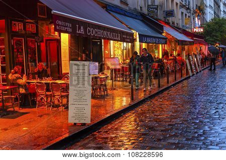 Colorful Restaurants Latin Quarter Paris France