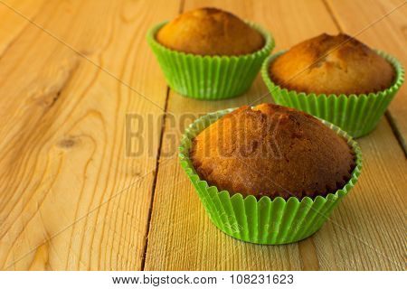 Three Muffins In Green