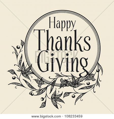 Happy Thanks Giving. Vector image.