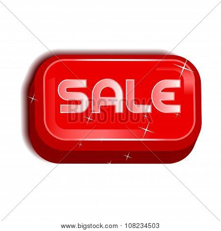 Sale Red Icon Button