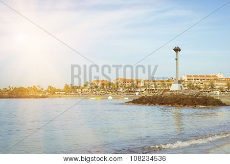 Playa De Las Vistas Beach In Los Cristianos, Tenerife, Spain