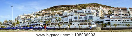 Playa De Las Vistas Beach In Los Cristianos, Tenerife, Spain