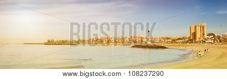 Playa De Las Vistas Beach In Los Cristianos, Tenerife, Spain