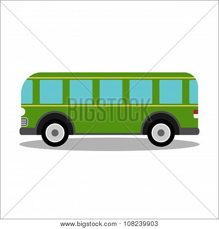Retro city bus on a white background