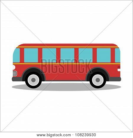 Retro city bus on a white background