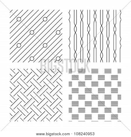 Braid weave, diagonal lines seamless textures.