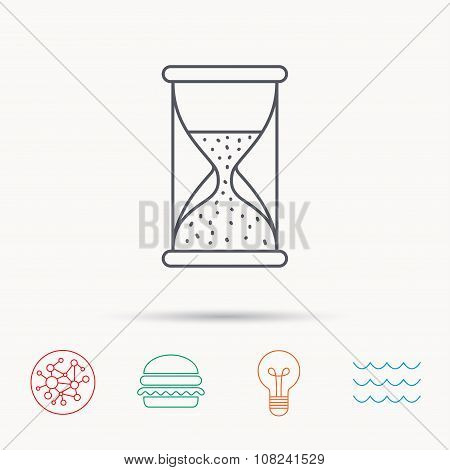 Hourglass icon. Sand time sign.
