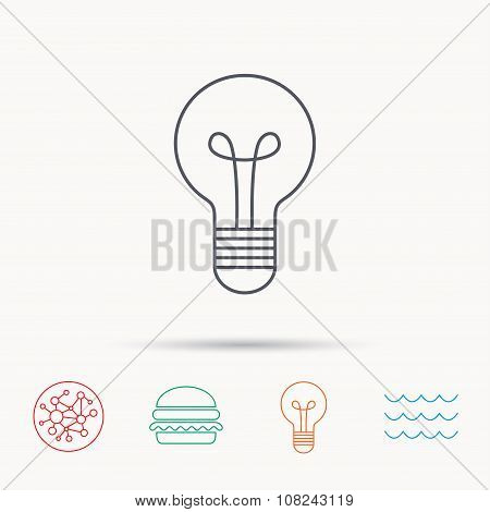 Lamp icon. Idea and solution sign.