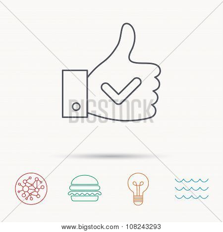 Thumb up like icon. Super cool vote sign.