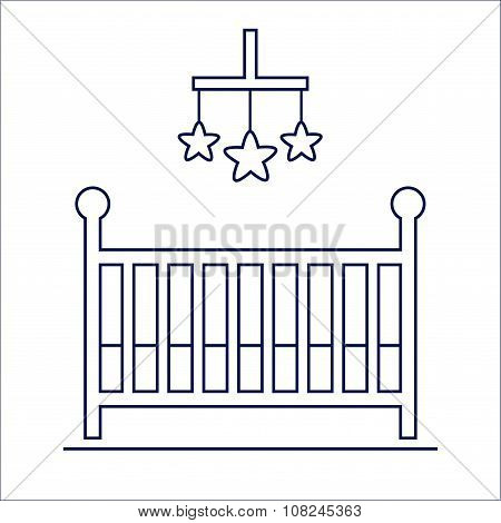 Crib isolated icon.