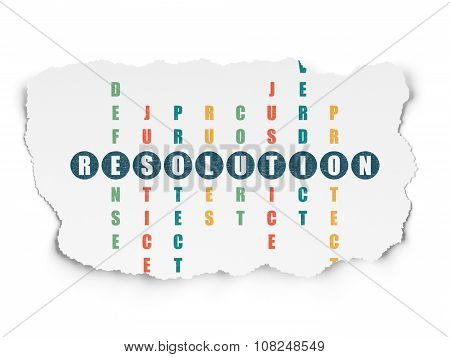 Law concept: Resolution in Crossword Puzzle