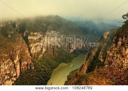 View from above the Sumidero Canyon in Chiapas, Mexico