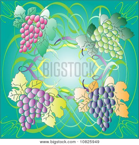 Vidriera con uva