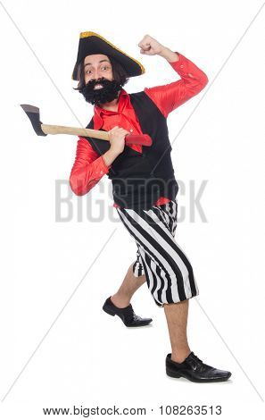 Funny pirate isolated on the white