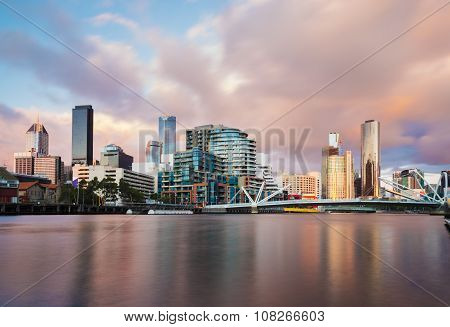 Cityspace at sunset