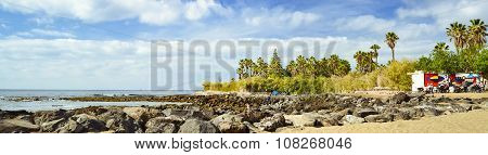 Sandy Beach, Los Cristianos, Tenerife, Spain