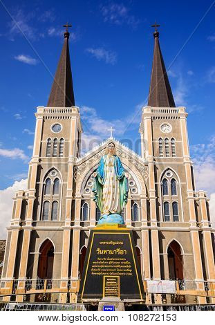 CHANTABURI THAILAND - 29 july 2015 : Old catholic church of Maephra Patisonti Niramon located in Cha
