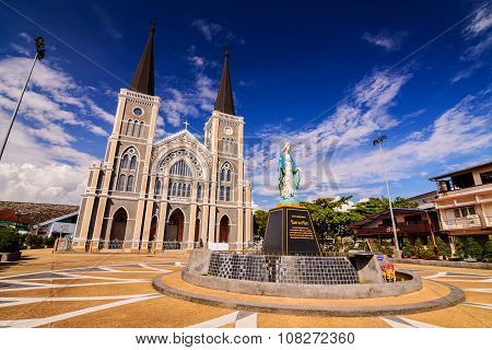 CHANTABURI THAILAND - 29 july 2015 : Old catholic church of Maephra Patisonti Niramon located in Cha