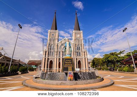 CHANTABURI THAILAND - 29 july 2015 : Old catholic church of Maephra Patisonti Niramon located in Cha
