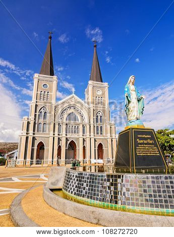 CHANTABURI THAILAND - 29 july 2015 : Old catholic church of Maephra Patisonti Niramon located in Cha