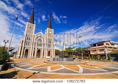 CHANTABURI THAILAND - 29 july 2015 : Old catholic church of Maephra Patisonti Niramon located in Cha