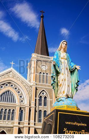 CHANTABURI THAILAND - 29 july 2015 : Old catholic church of Maephra Patisonti Niramon located in Cha