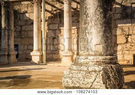 Synagogue In Jesus Town Of Capernaum