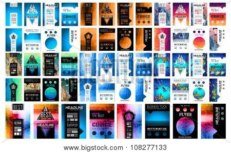 Set of Brochure, Flyers and layout templates for you projects. Ideal to use for brochures template, book cover, magazine fron page and generic printed material.