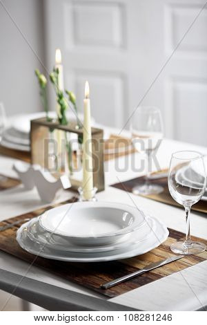 Beautiful table setting with natural eco materials