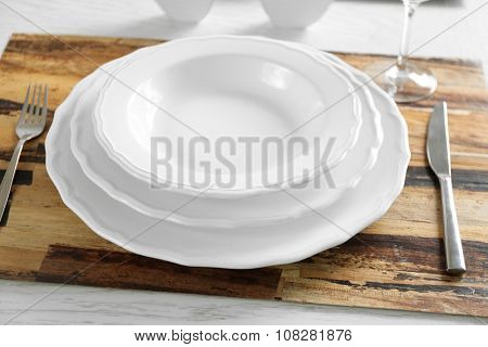 Beautiful table setting with natural eco materials