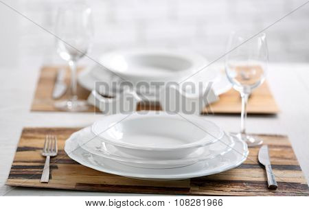 Beautiful table setting with natural eco materials