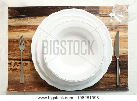Beautiful table setting with natural eco materials