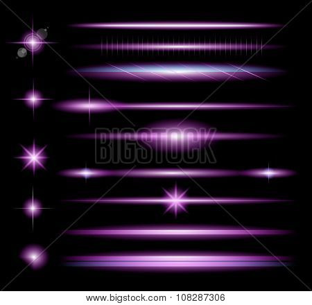 Vector Sparkle Collection with a lot of different Shapes: circolar lightning , point of lights, sparkle bars, cross sparkles. Ready to copy and past on whatever background