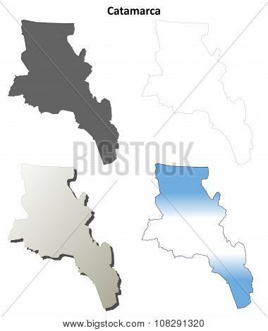 Catamarca blank outline map set
