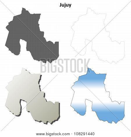 Jujuy blank outline map set