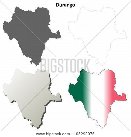 Durango blank outline map set