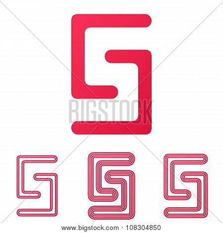 Crimson s letter logo design set